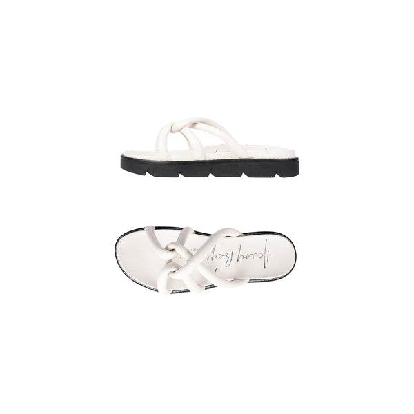 Henry Beguelin Slipper Incrociato Cervo Chalk White
