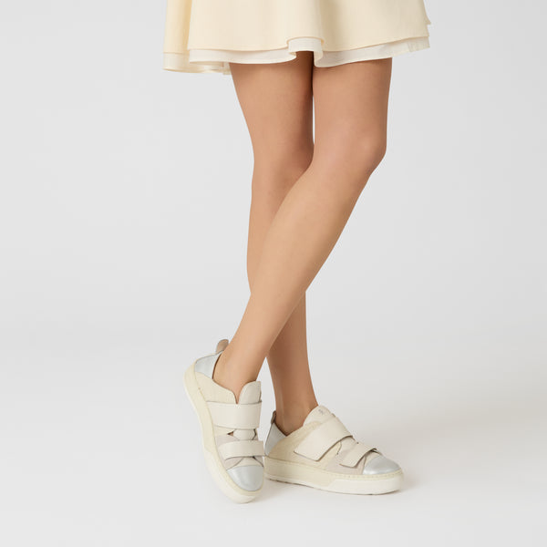 Henry Beguelin Sneaker Straps Metal Sport Cervo Chalk White