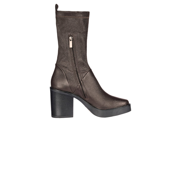 Henry Beguelin Square Toe Bootie Stretch Old Iron Dark Brown