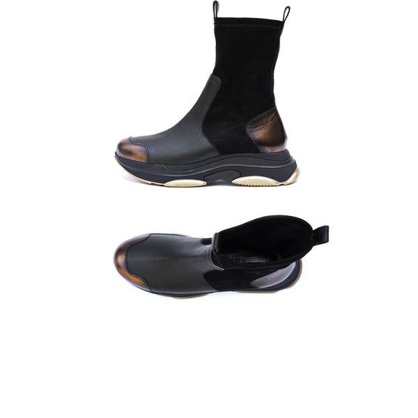 henry beguelin Stretch-Knit High-Top Sock Trainer Black