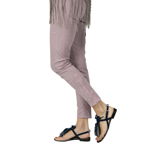 Henry Beguelin Thong Sandal Nappine Suede Deep Blue