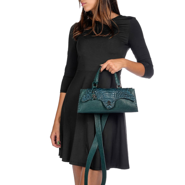 Henry Beguelin Tiffany Baguette Old Iron / Crocodile Teal