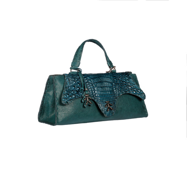 Henry Beguelin Tiffany Baguette Old Iron / Crocodile Teal