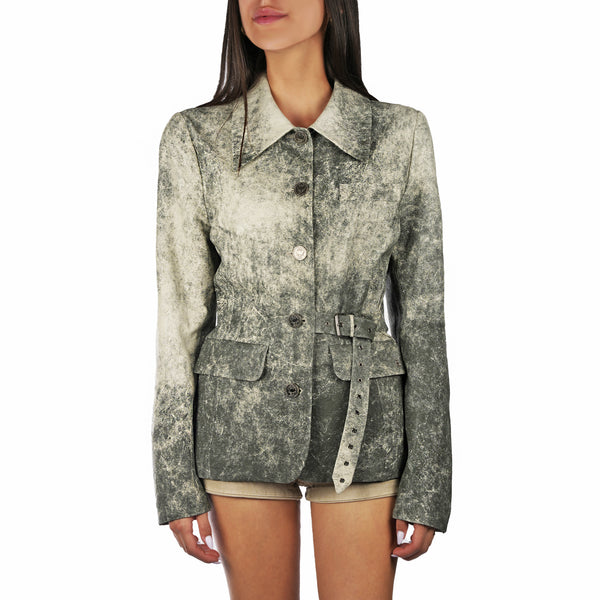 Henry Beguelin Vintage Leather Jacket Military Green