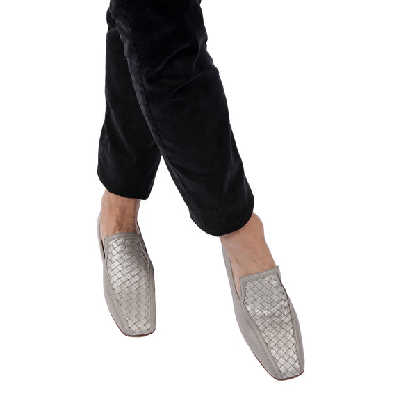 Henry Beguelin Weave Shoe Woven Dama Laminato Dusty Grey