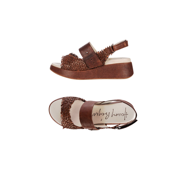 henry beguelin Wedge Sandal Intreccio Madreperla Brandy