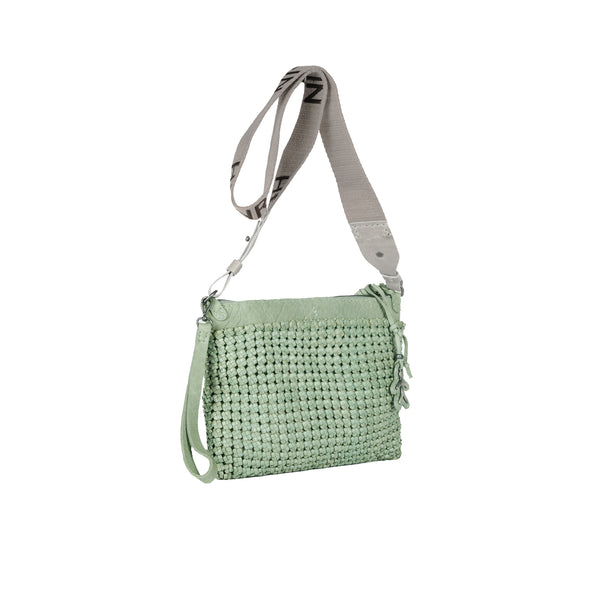Henry Beguelin Zip Clutch S HB Intreccio Crochet Light Green