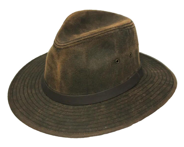 Henschel Ruston Distressed Waxed Cotton Safari Hat