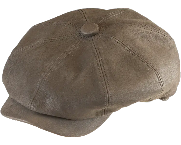 henschel Wenoah Leather Newsboy Cap
