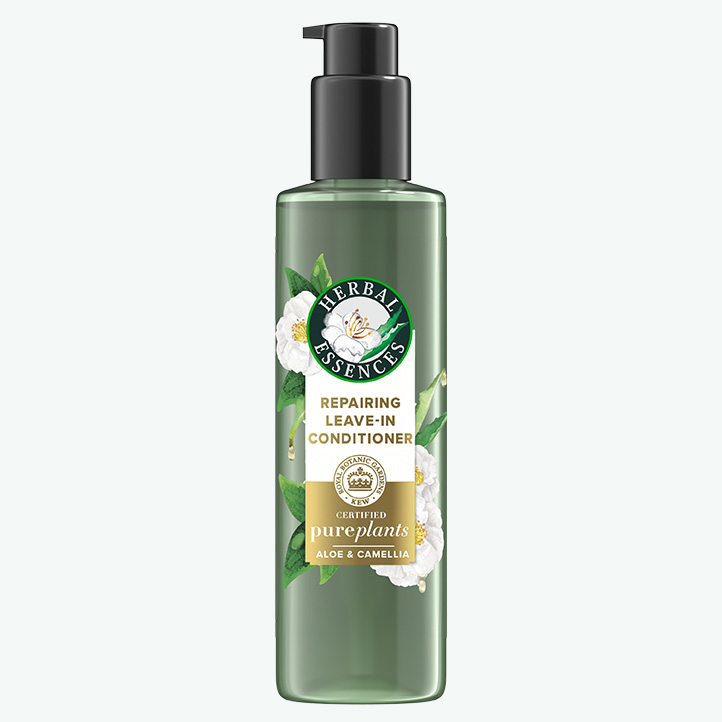 herbal essences Repairing Leave-in Conditioner Certified Pure Plants with Aloe and Camellia Flower Oil