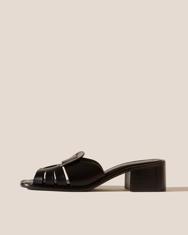 hereu ANCORA SQUARED HEELED SLIDE black