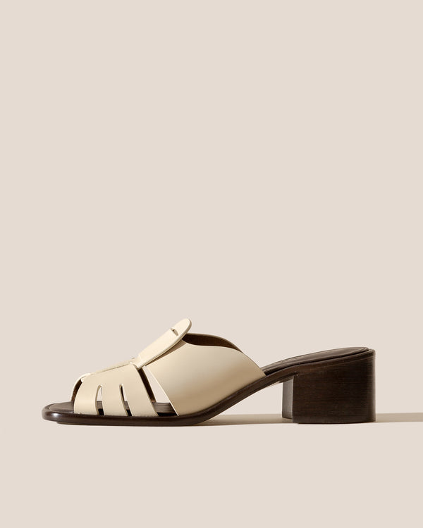 hereu ANCORA SQUARED HEELED SLIDE custard