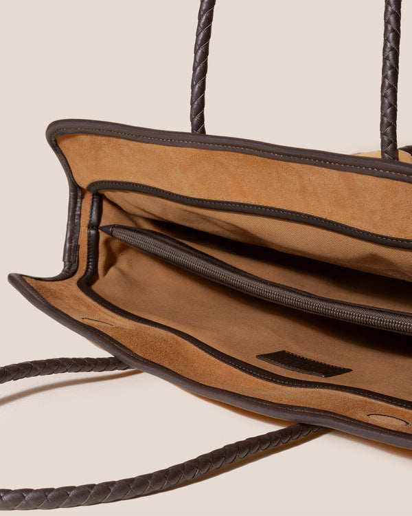 Hereu FORNA TOTE SUEDE Tan Dark Brown