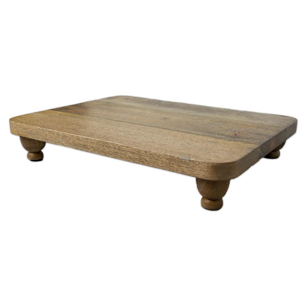Heritage Lace Artisan Wood Farmhouse Rectangle Footed Serving Board