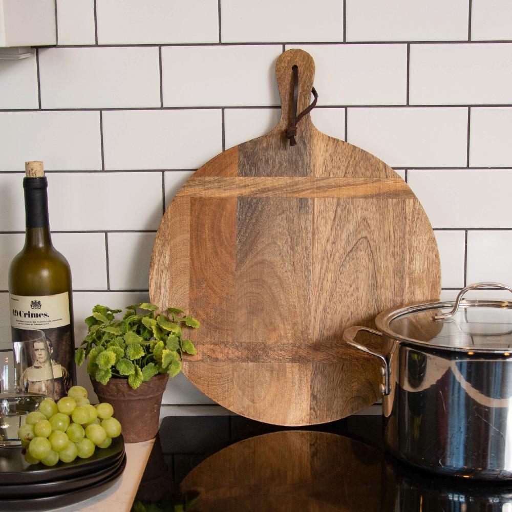 heritage lace Artisan Wood Farmhouse Round Charcuterie Serving Board