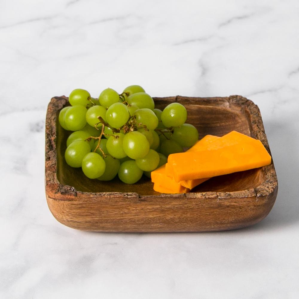 heritage lace Artisan Wood Bark Square Bowl