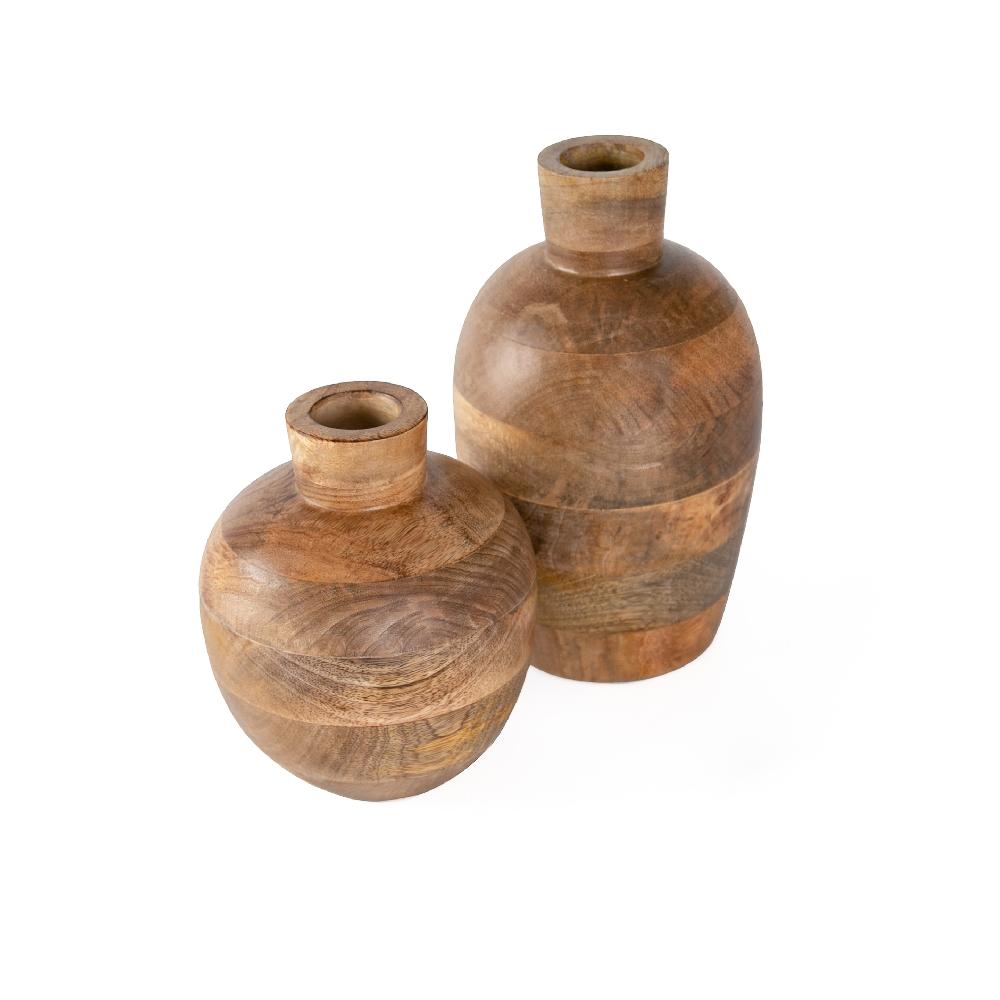 Heritage Lace Artisan Wood Decorative Vase