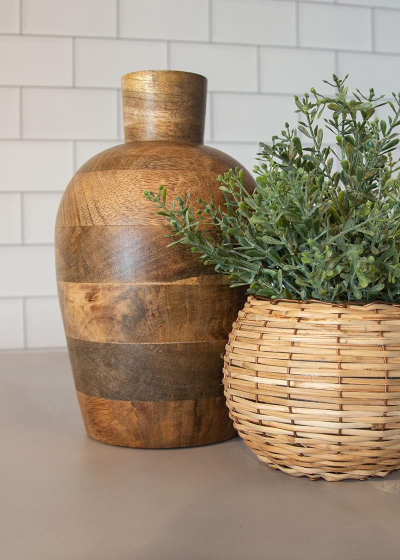 Heritage Lace Artisan Wood Decorative Vase