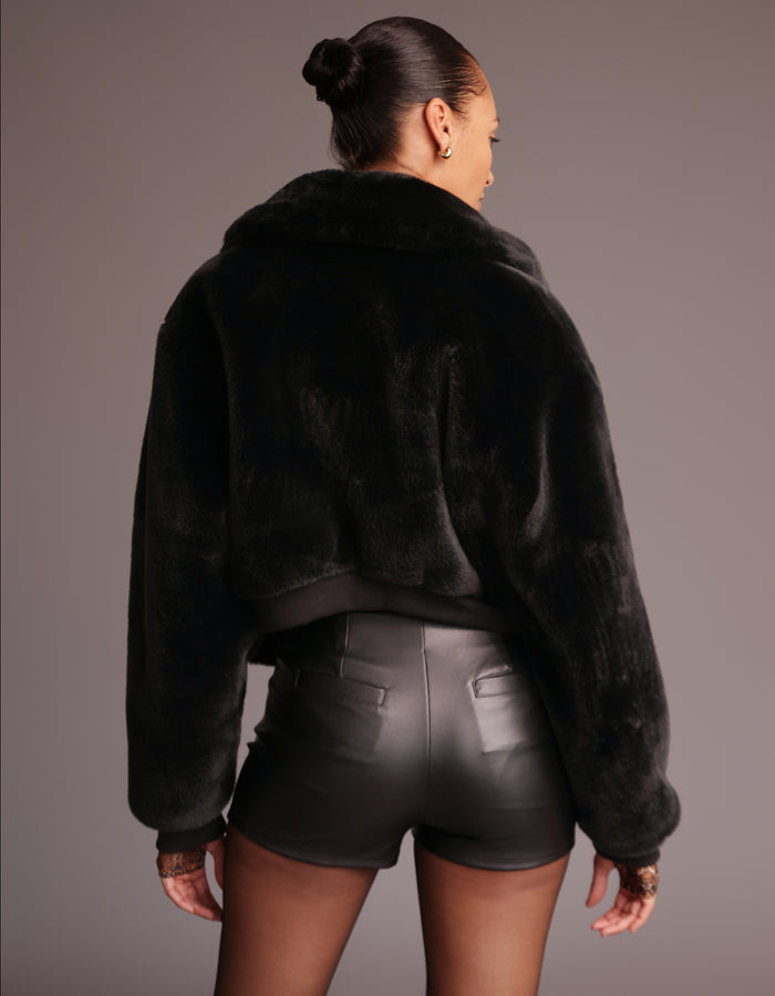Heroine Sport Fur Blazer Jacket [BLACK FUR]