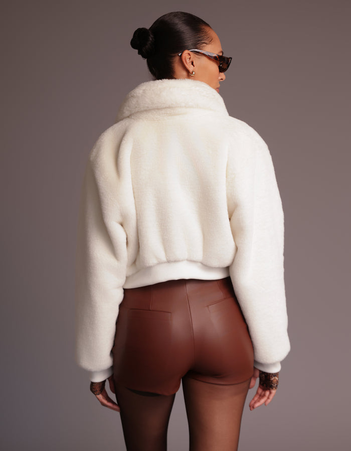 Heroine Sport Fur Blazer Jacket [IVORY]