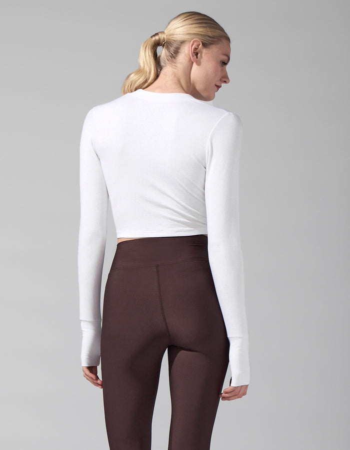 Heroine Sport Henley Rib Cardigan [White]