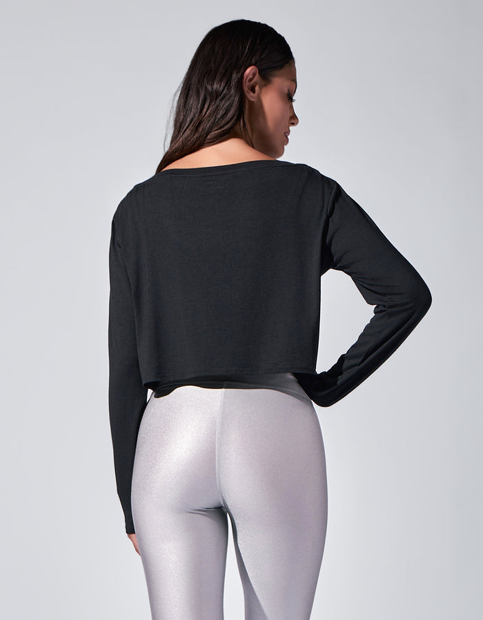 Heroine Sport L/S Boat Neck Top [BLACK]