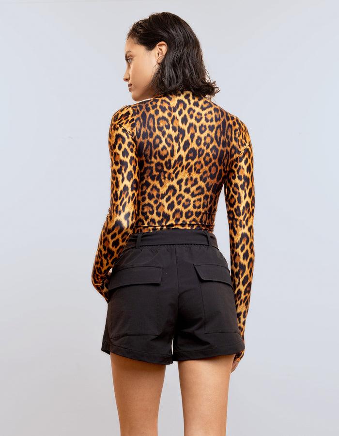 Heroine Sport L/S Mock Neck Top [Cheetah]
