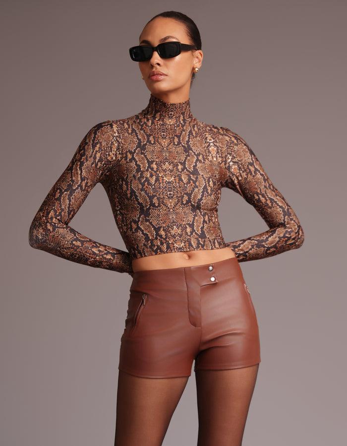 Heroine Sport L/S MOCK NECK TOP [Desert Python]