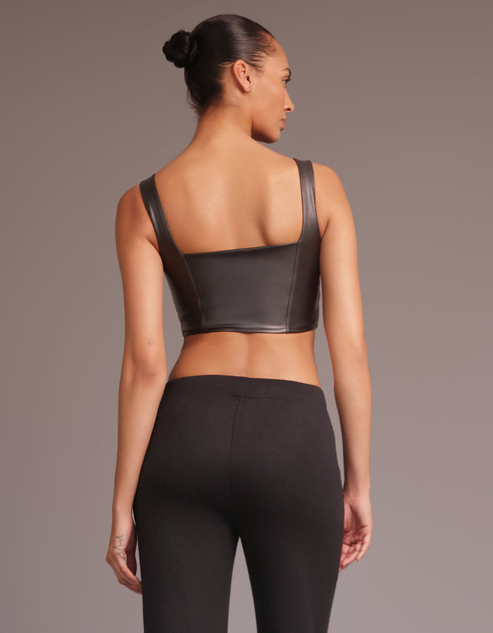 Heroine Sport LEATHER BUSTIER [BLACK]