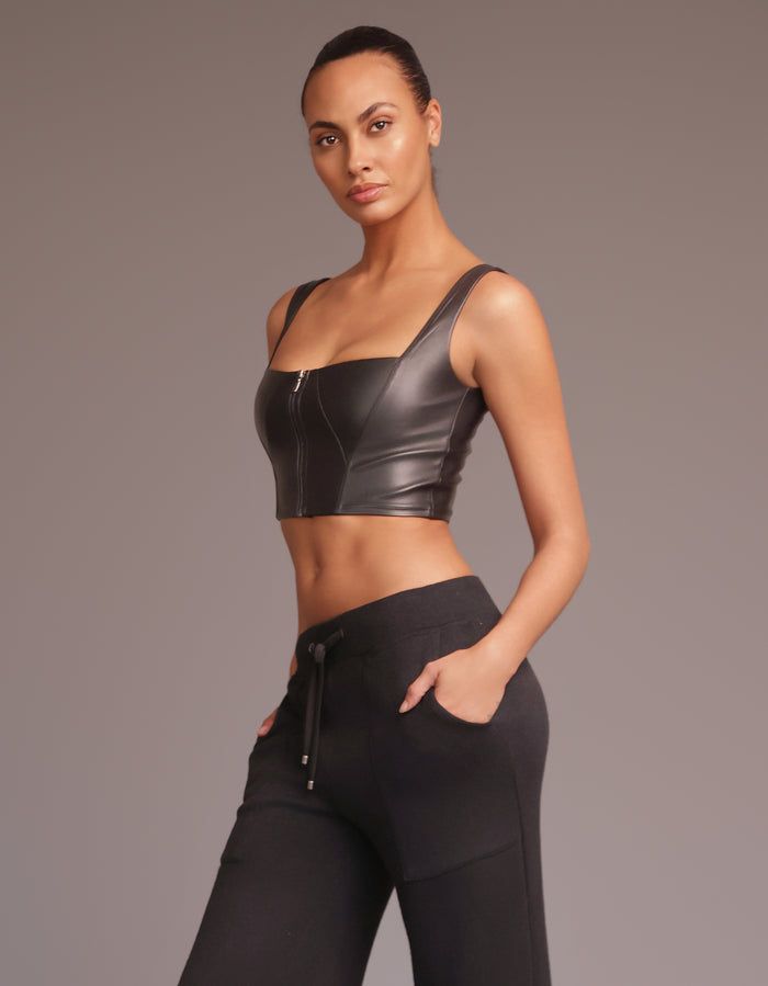 Heroine Sport LEATHER BUSTIER [BLACK]