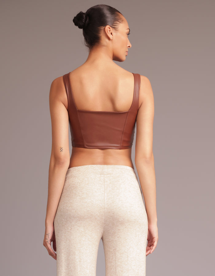 Heroine Sport LEATHER BUSTIER [Mocha]