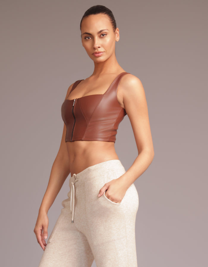 Heroine Sport LEATHER BUSTIER [Mocha]