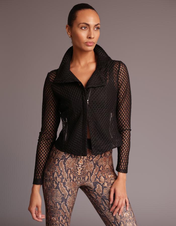 heroine sport MESH BIKER JACKET [BLACK]