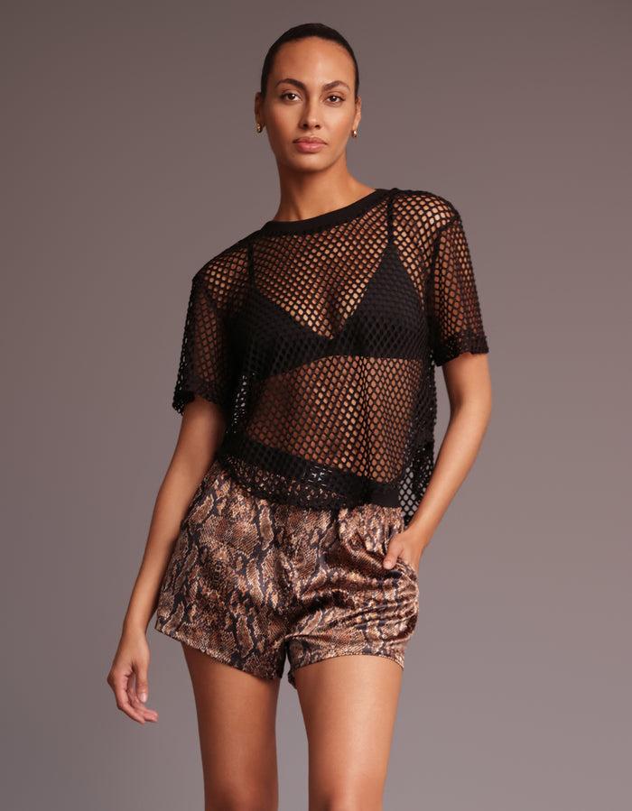 Heroine Sport MESH TEE [BLACK]
