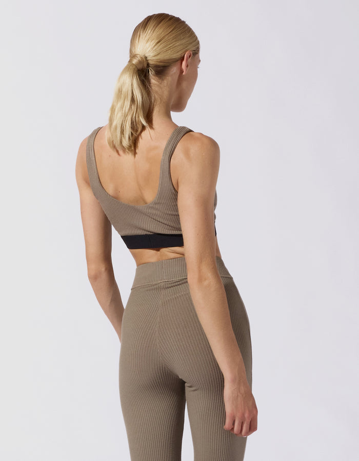 Heroine Sport Rib Bra Top [Khaki]