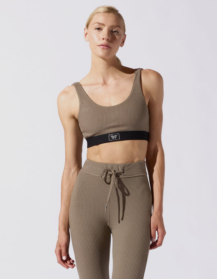 heroine sport Rib Bra Top [Khaki]