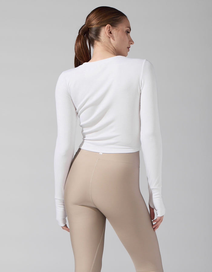 Heroine Sport Rib Crop Top [White]