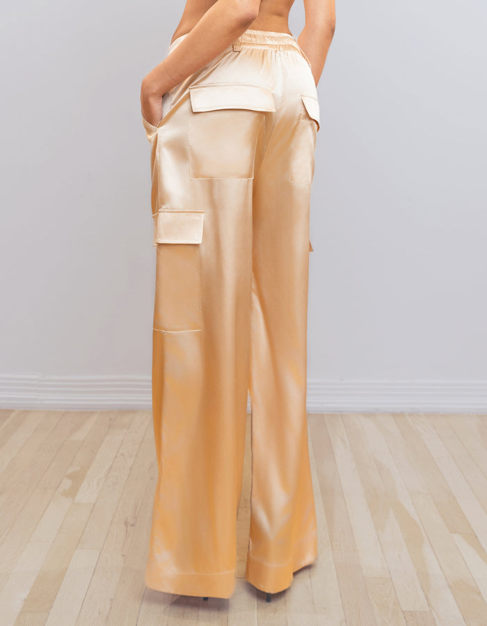 Heroine Sport Satin Cargo Pants [Champagne]