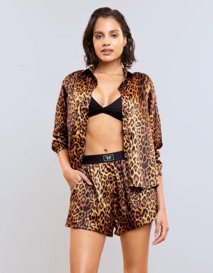 Heroine Sport Satin Shirt [Cheetah]