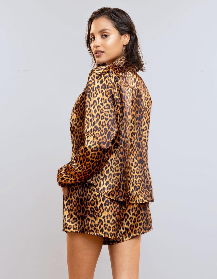 Heroine Sport Satin Shirt [Cheetah]