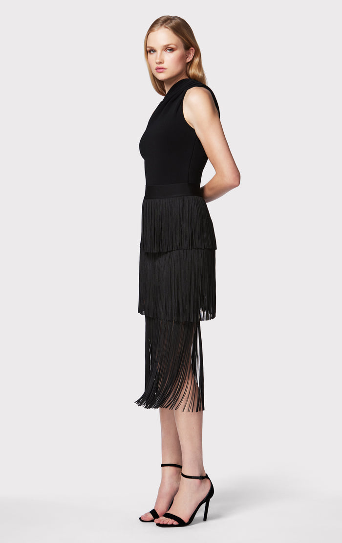 Hérve Léger FRINGE SKIRT BLACK