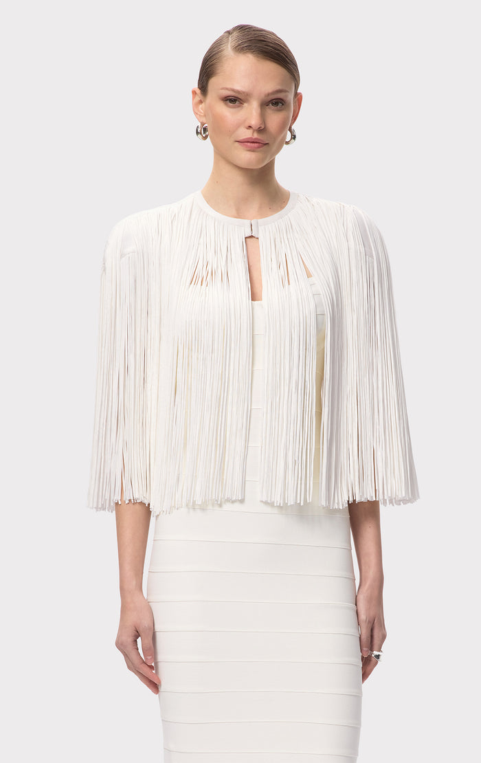 hérve léger ICON FRINGE CAPE ALABASTER