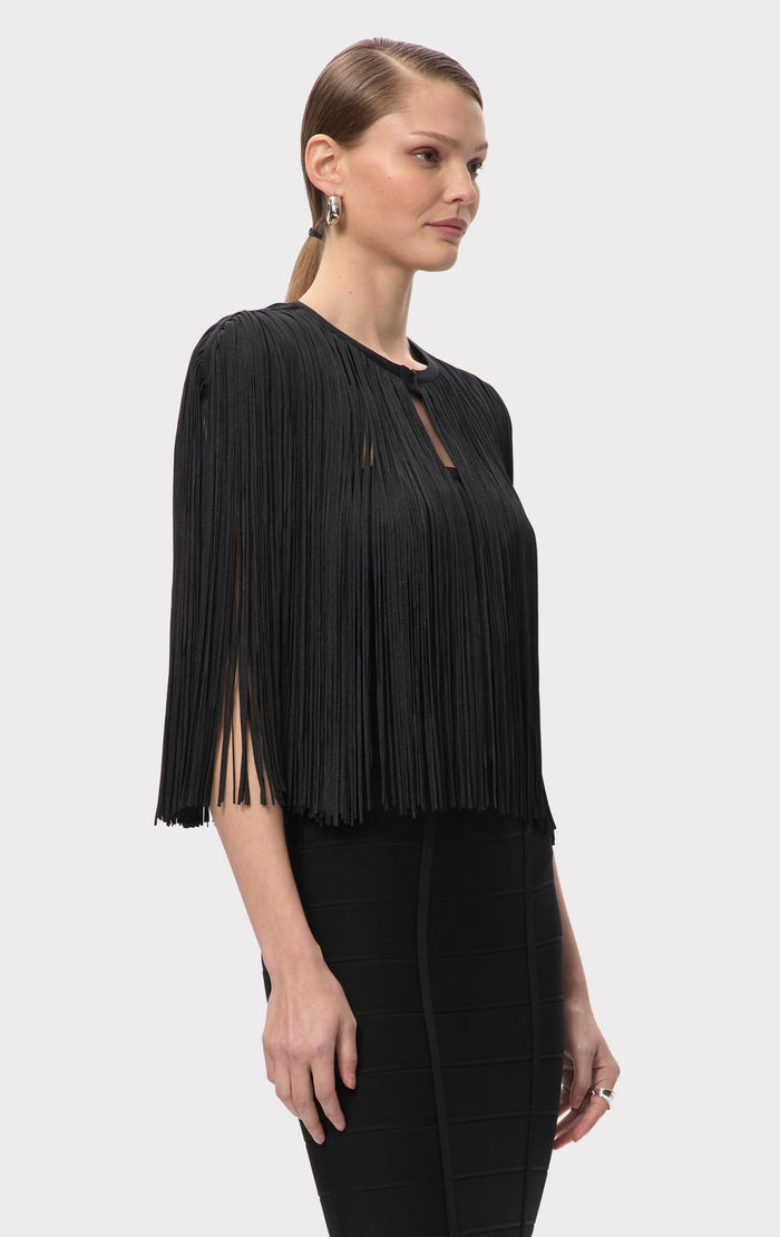 Hérve Léger ICON FRINGE CAPE BLACK