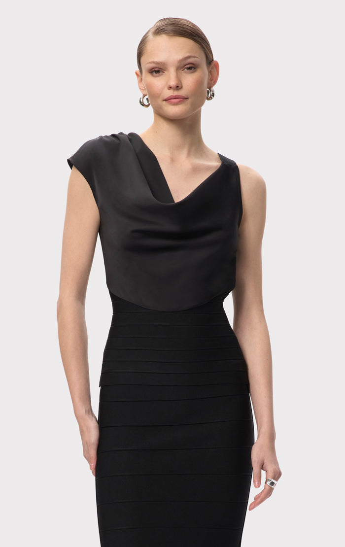 hérve léger THE ASTRID TOP BLACK