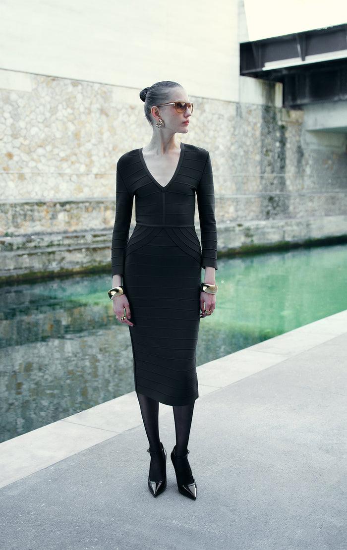 hérve léger THE ATHENA DRESS VIRIDIAN