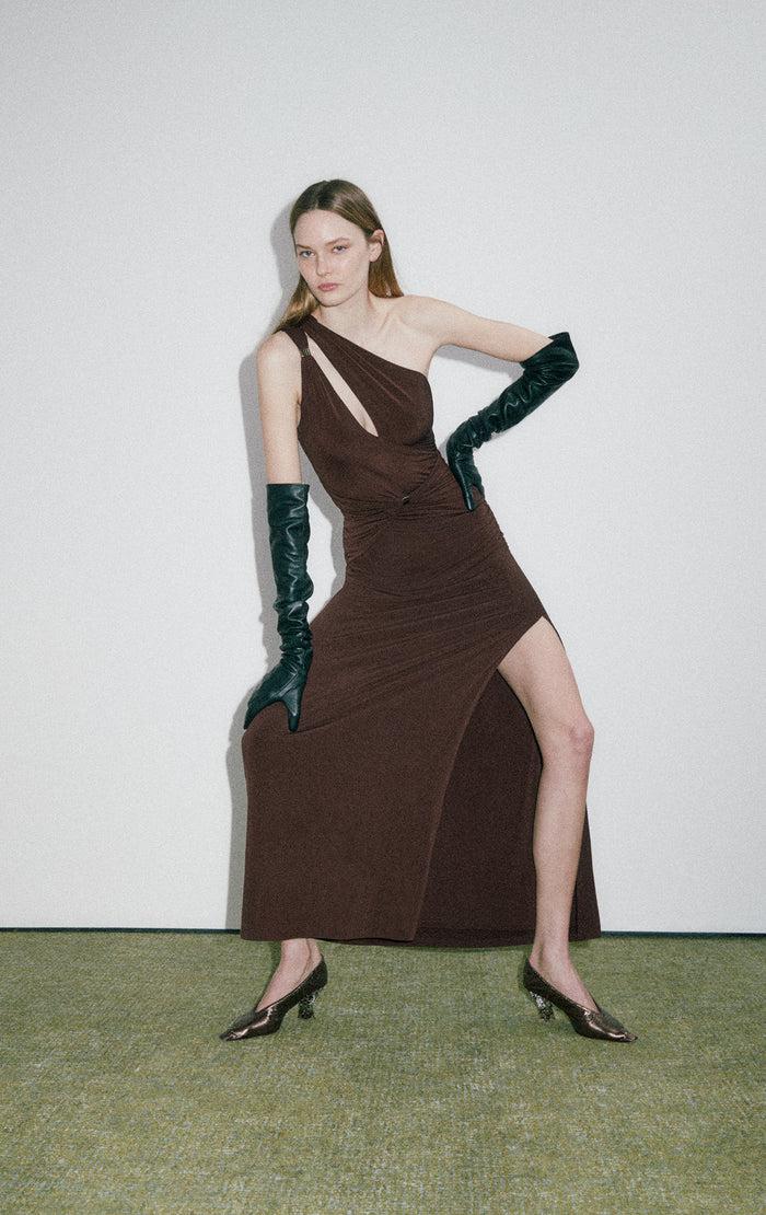 hérve léger THE AURORA GOWN WALNUT