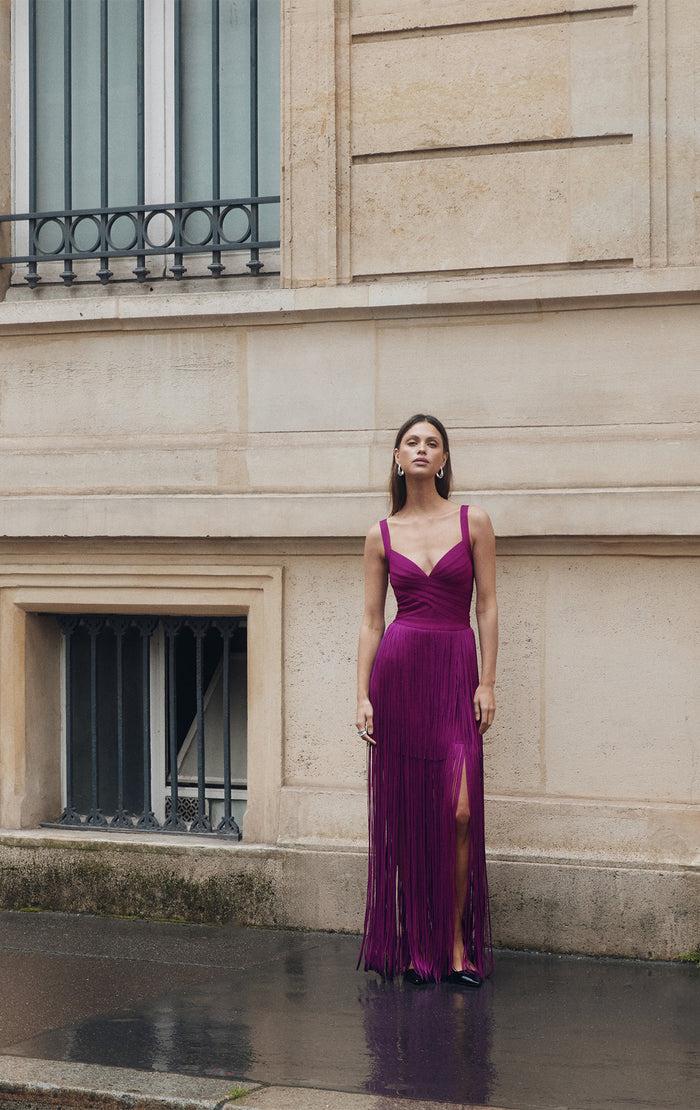 Hérve Léger THE BLANCA GOWN DARK ORCHID