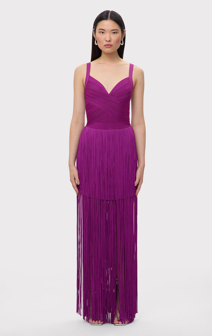 hérve léger THE BLANCA GOWN DARK ORCHID