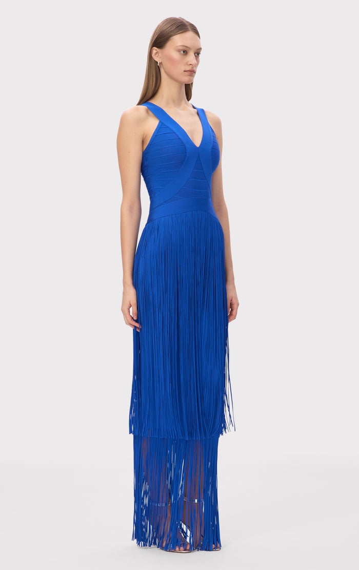 Hérve Léger THE BRIGITTE GOWN BRIGHT BLUE