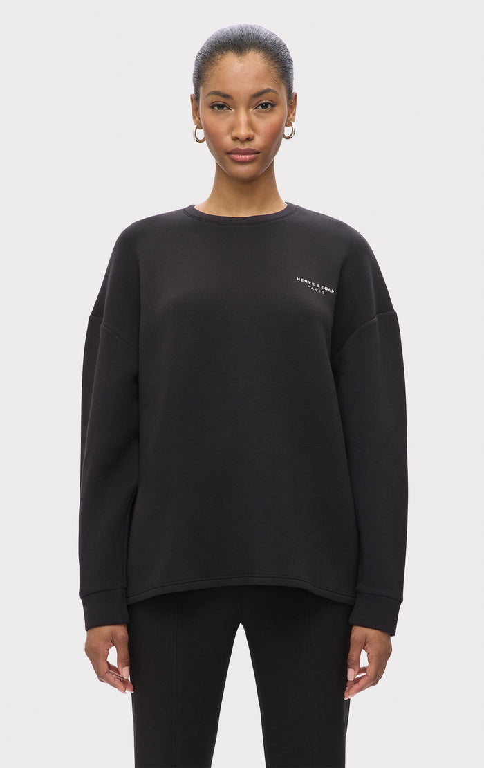 Hérve Léger THE COLBY SWEATSHIRT BLACK